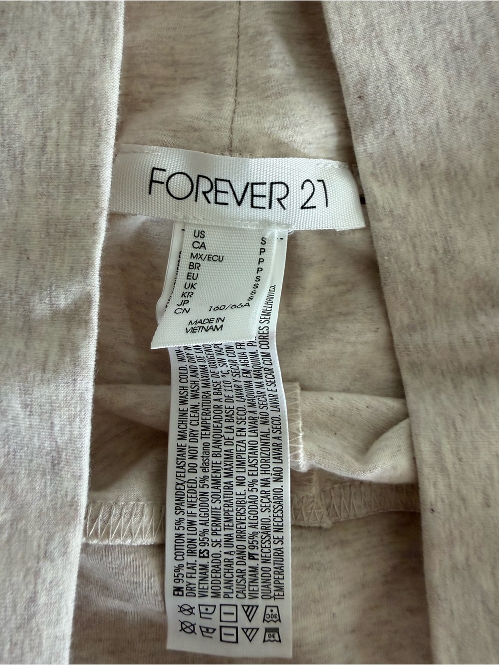 4/$20 FOREVER 21 Women’s Stretch Leggings - Wide Waistband - Oatmeal - NEW - Sm - Picture 3 of 4